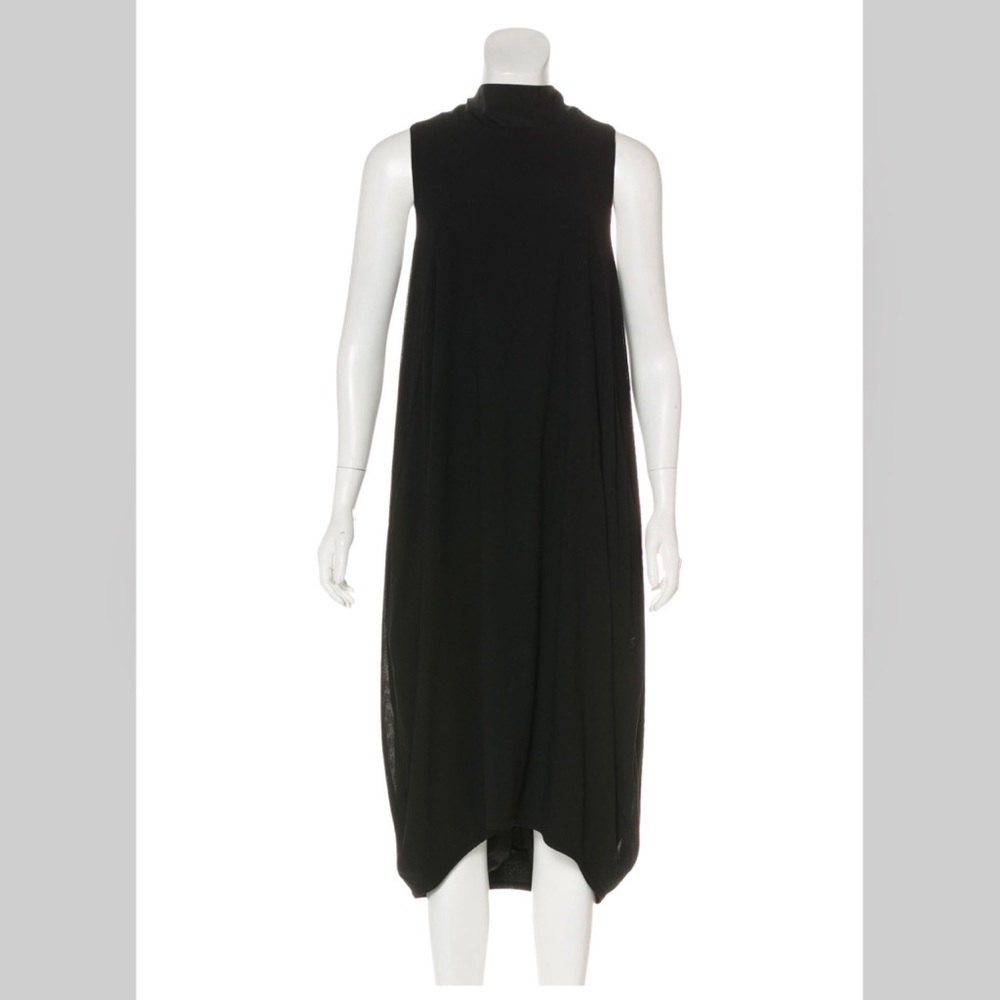 Y-3 black midi length tent dress